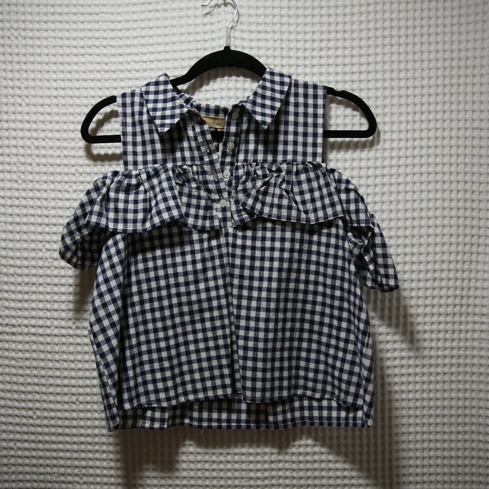 New Love Notes Blue/White Checkered Blouse